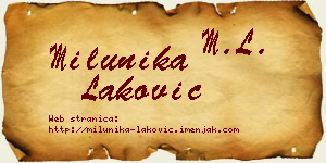 Milunika Laković vizit kartica